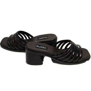 SEYCHELLES Tortoiseshell Strappy Block Heel Slides